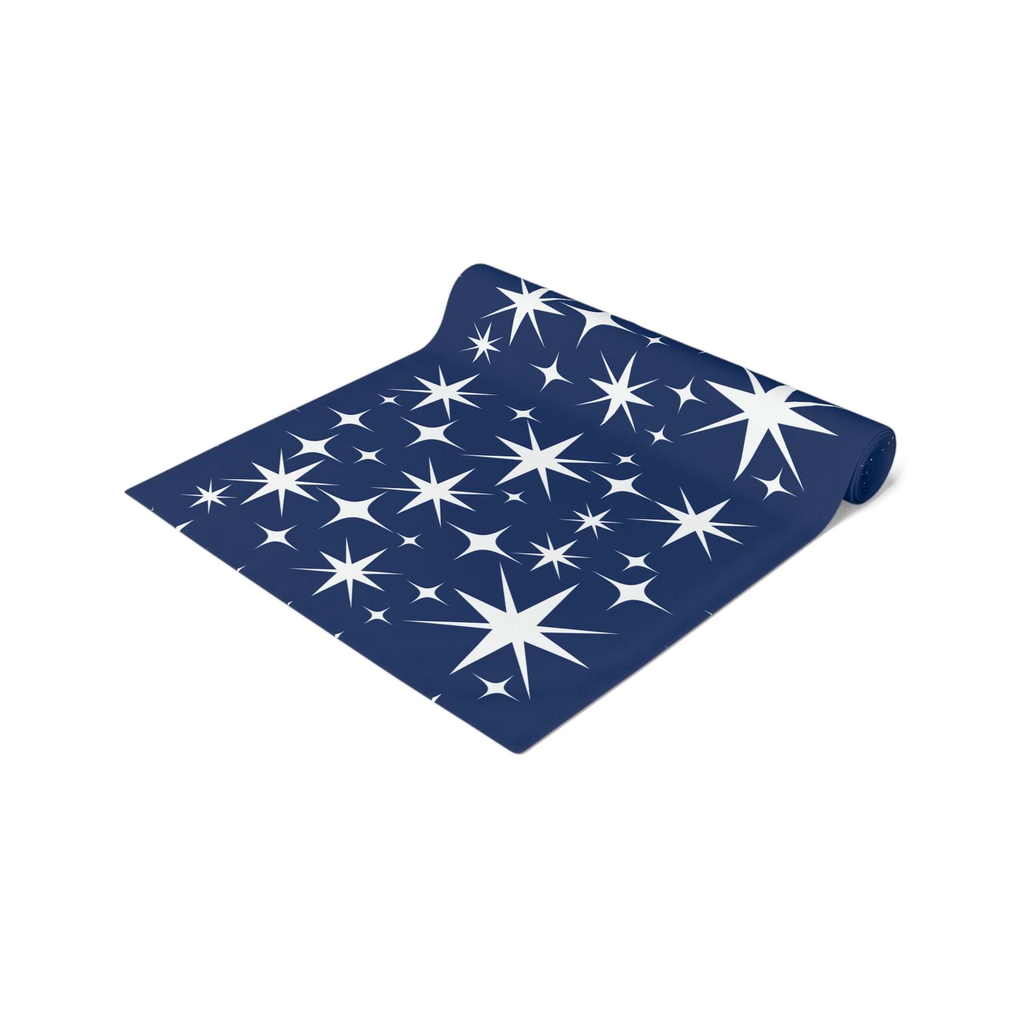 Navy Mid Mod Starburst Starry Night Table Runner - Elegant Mod Decor - Mid Century Modern Gal