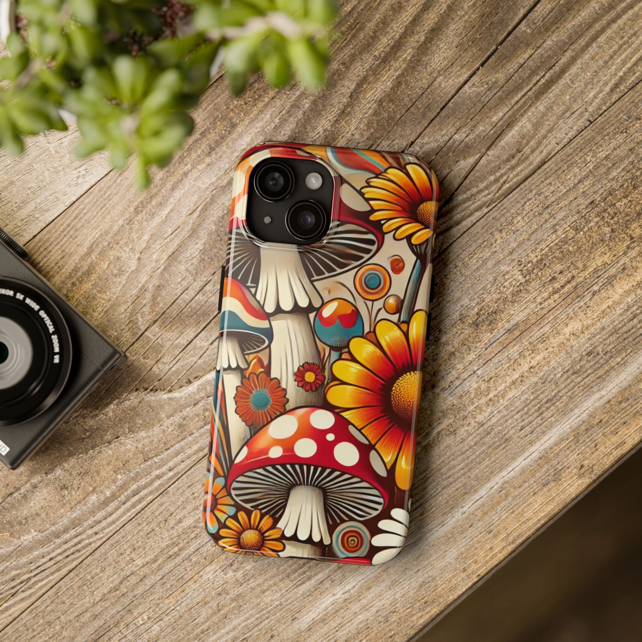 Bohemian Floral Mushroom Tough Phone Case - Trendy Protection for Nature Lovers - Mid Century Modern Gal