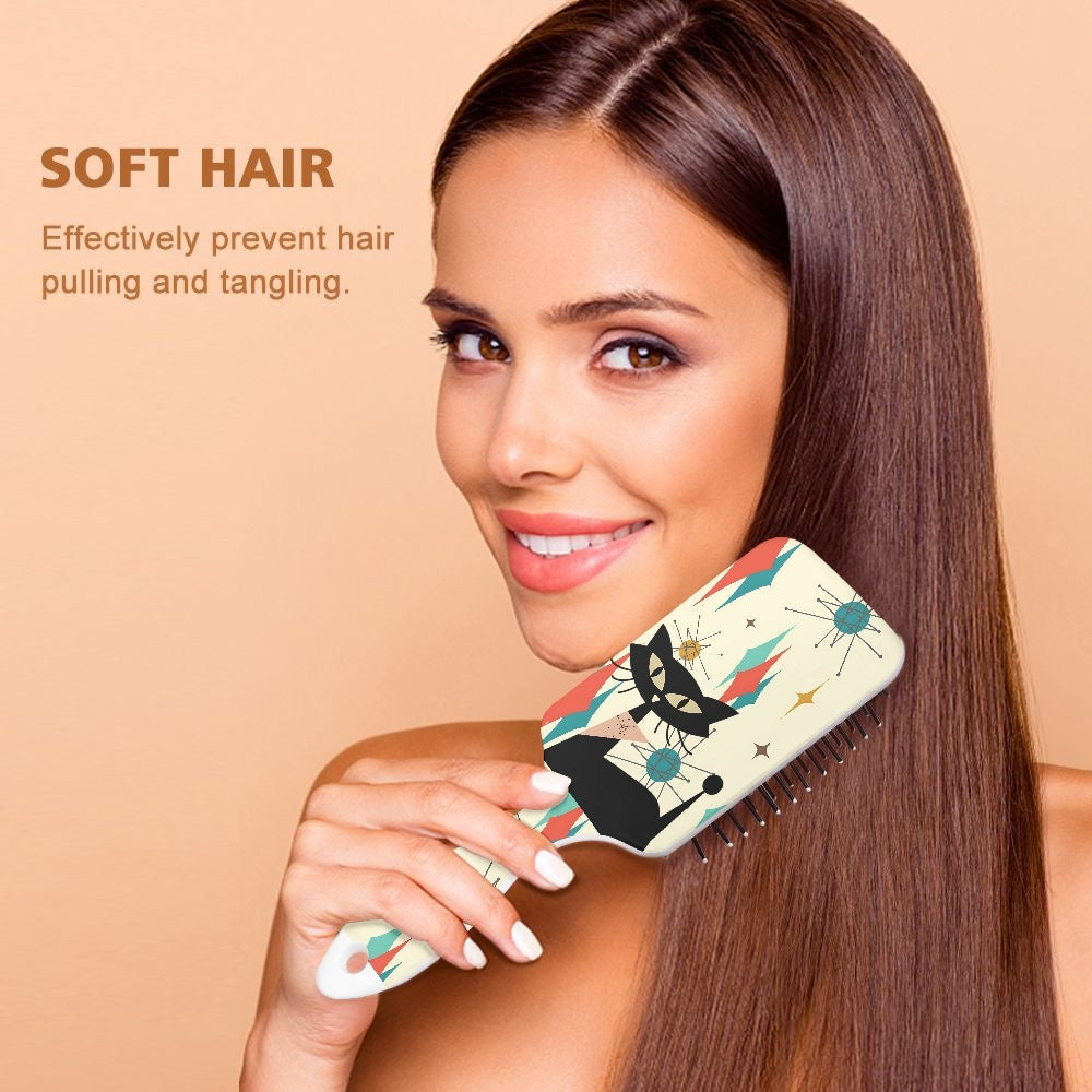 Mid Mod Atomic Cat Kitschy Vanity Hair Brush - Mid Century Modern Gal