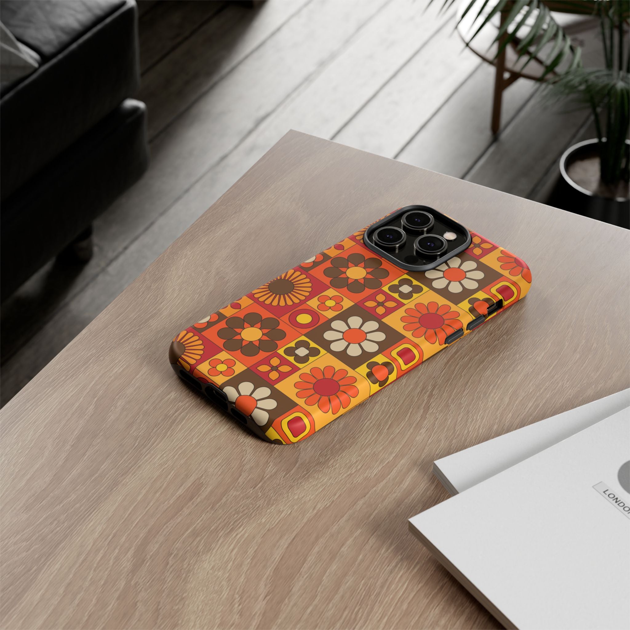 Retro 70s Mid Mod Floral Phone Case | Tough Cases for Flower Lovers