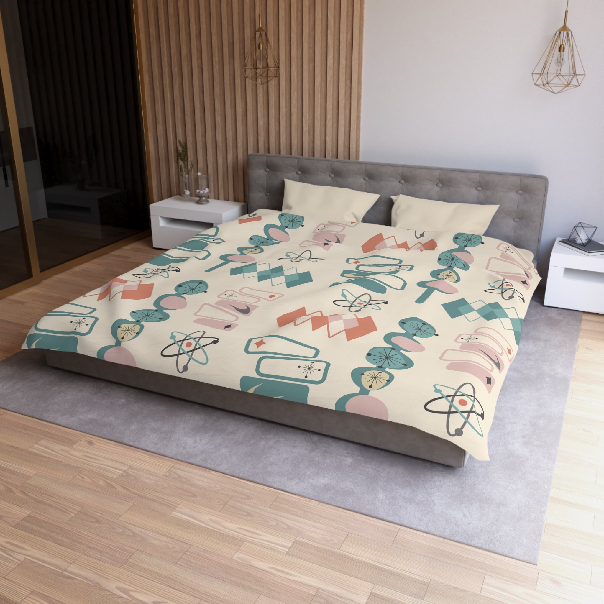 Mid Century Modern Googie Designs, Palm Springs Style, MCM Duvet Cover - Mid Century Modern Gal