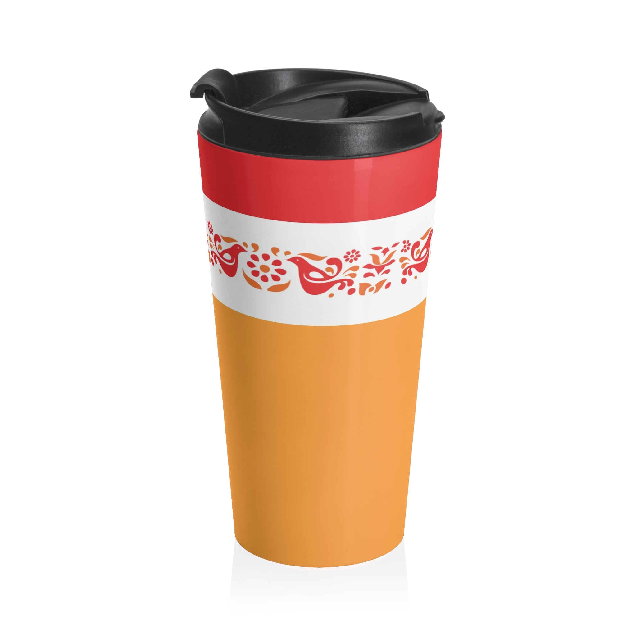Pyrex Circle Of Friends, Colorful Stainless Steel Travel Mug - Perfect for Coffee Lovers and Adventurers - Mid Century Modern Gal