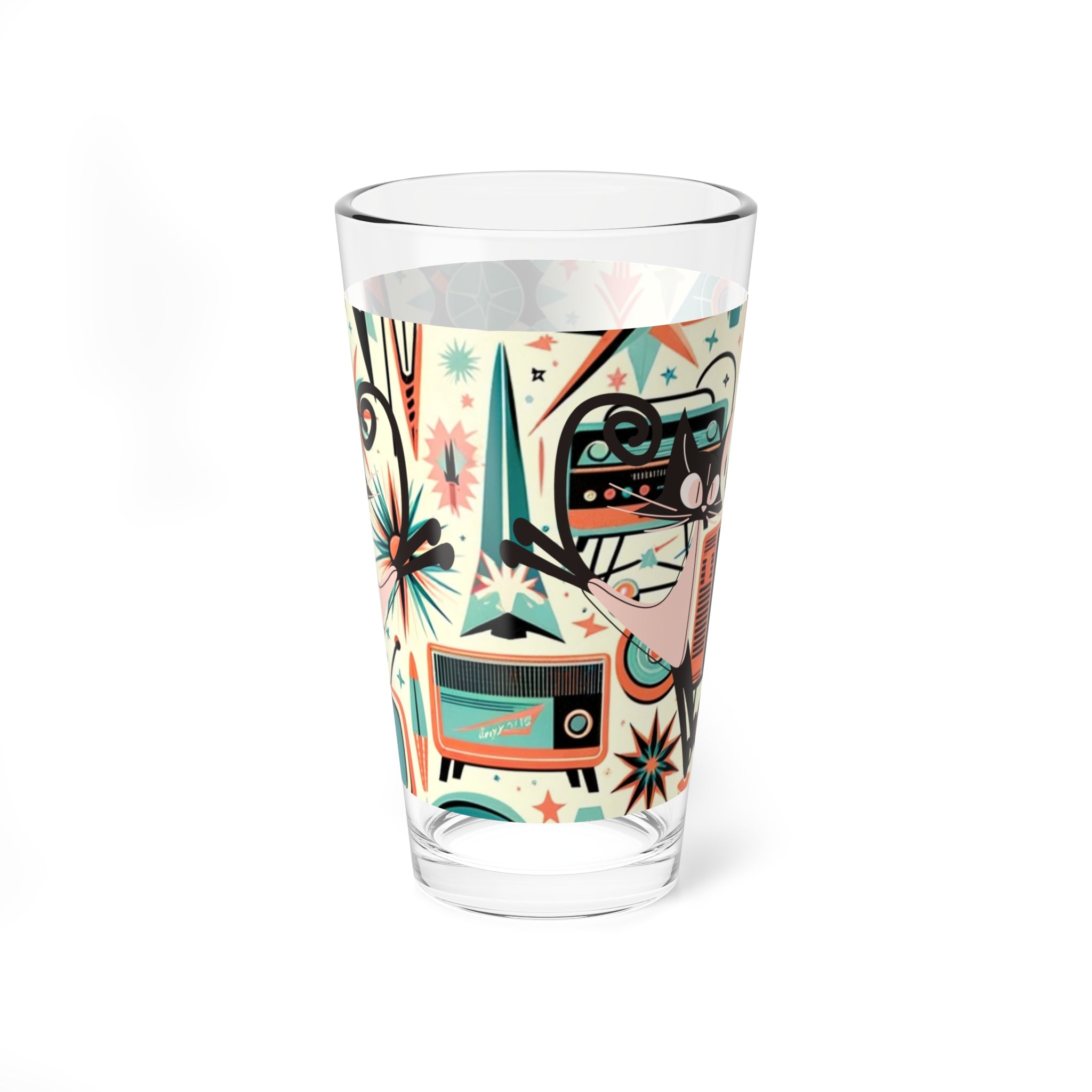Atomic Space Kittie, Mid Century Modern Barware, 50s Style Drinkware - Mid Century Modern Gal