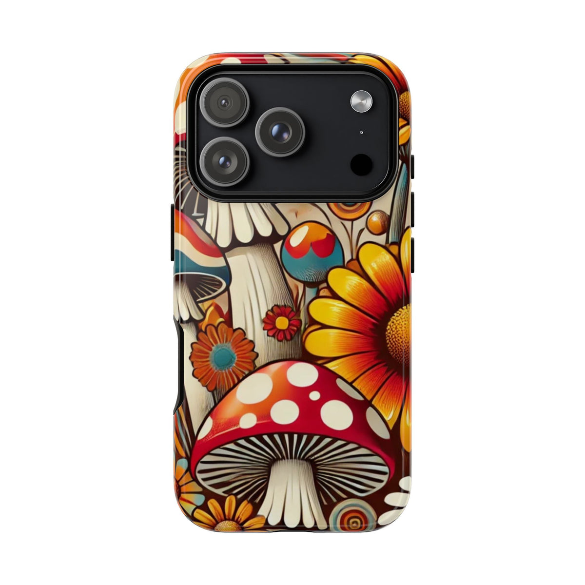 Colorful Mushroom Flower Phone Case - Boho Chic Design