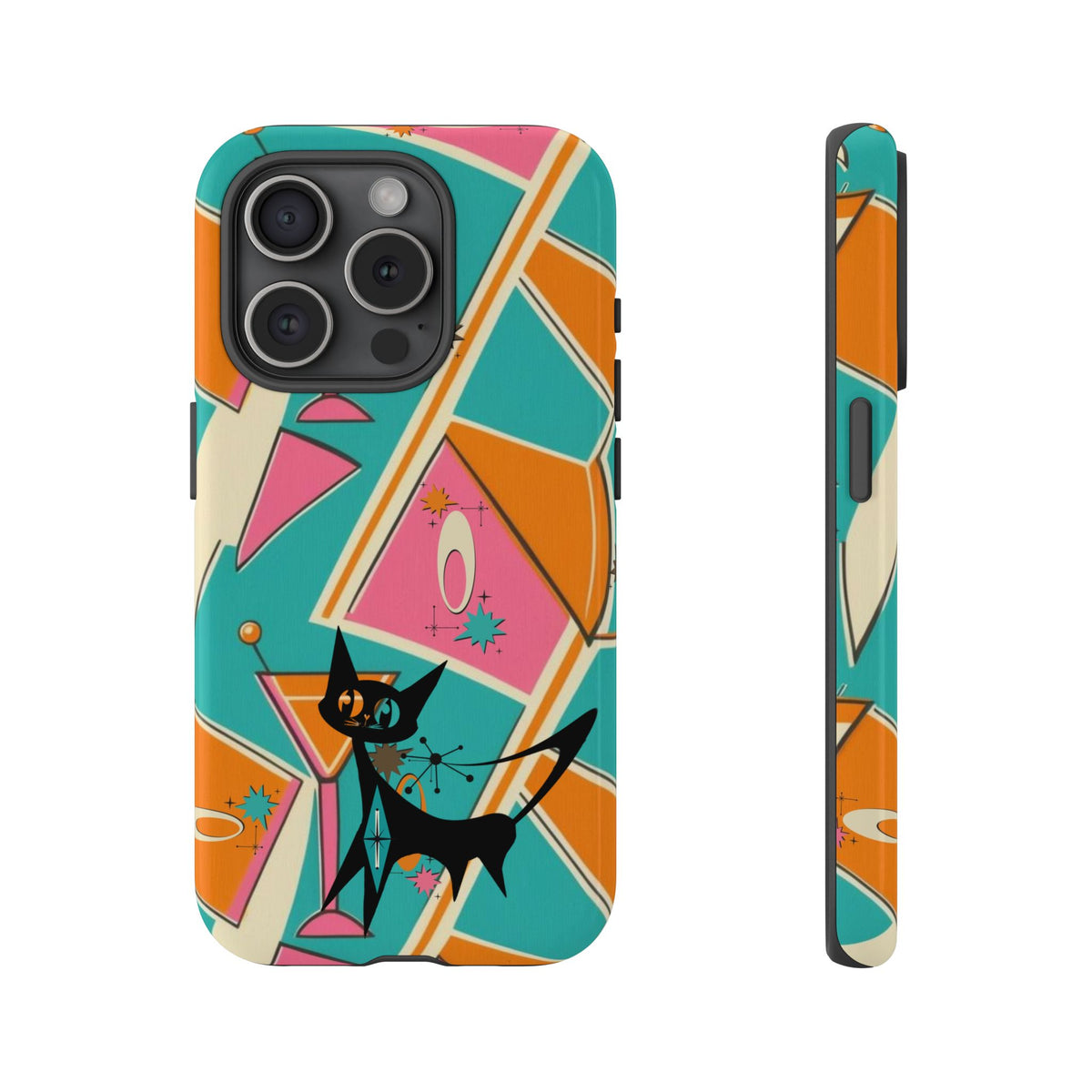 Atomic Cat Mid Mod Retro Cat Phone Case - Tough Cases for Stylish Cat Lovers - Mid Century Modern Gal