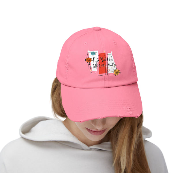 I'm Not Old, I'm Mid Century Modern ® Distressed Retro Mod Distressed Cap