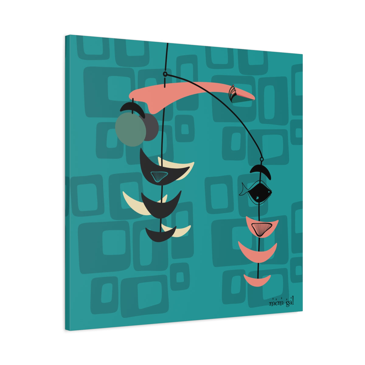Mid Century Modern Fish Art Modern Abstract Wall Art Canvas - Stylish Home Decor for Contemporary Spaces - Mid Century Modern Gal