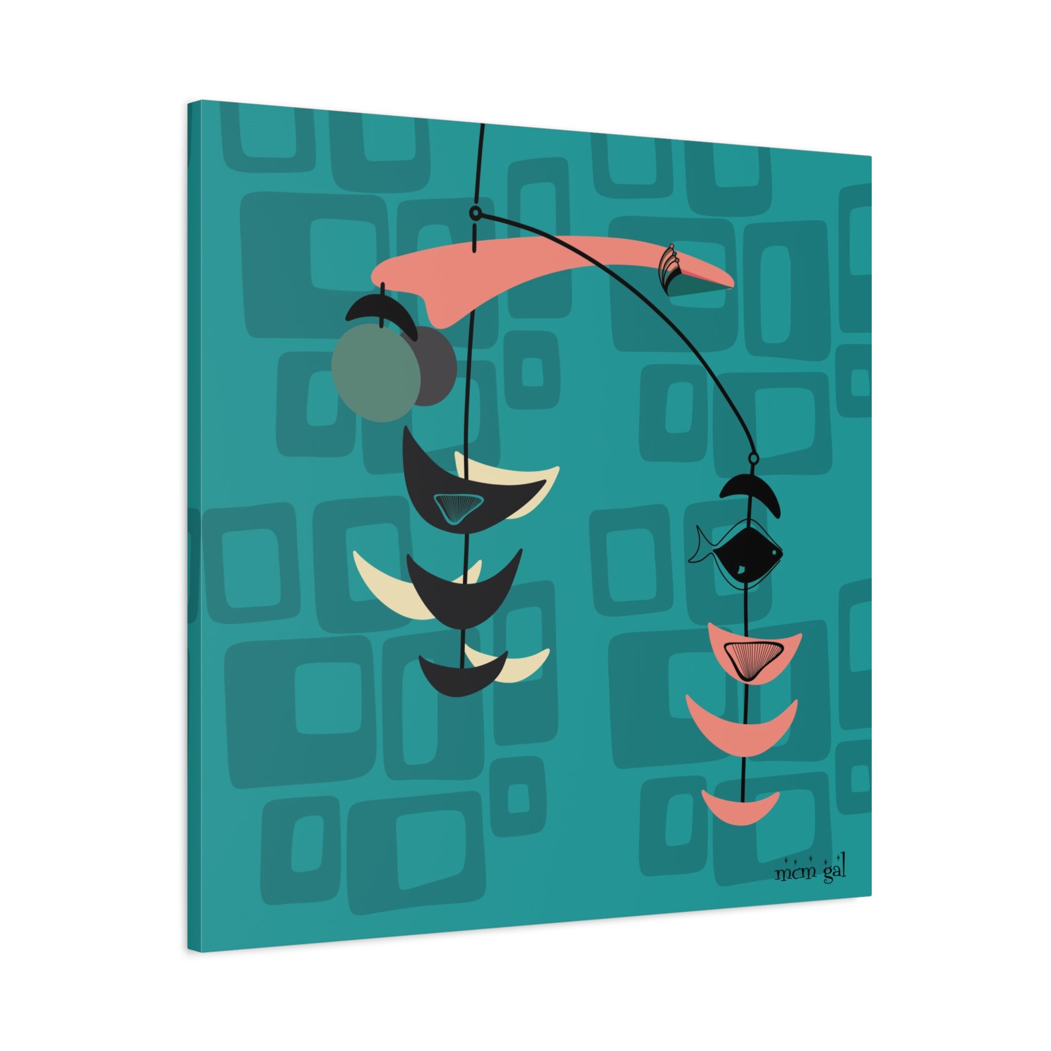 Mid Century Modern Fish Art Modern Abstract Wall Art Canvas - Stylish Home Decor for Contemporary Spaces - Mid Century Modern Gal
