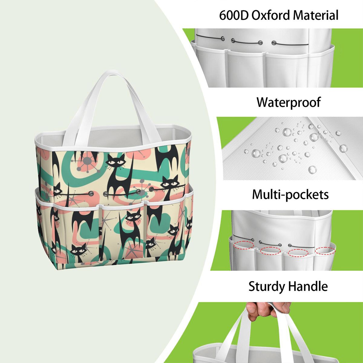 Atomic Cat Mid Century Modern Starburst Retro Kitsch Garden Tool Bag - Mid Century Modern Gal