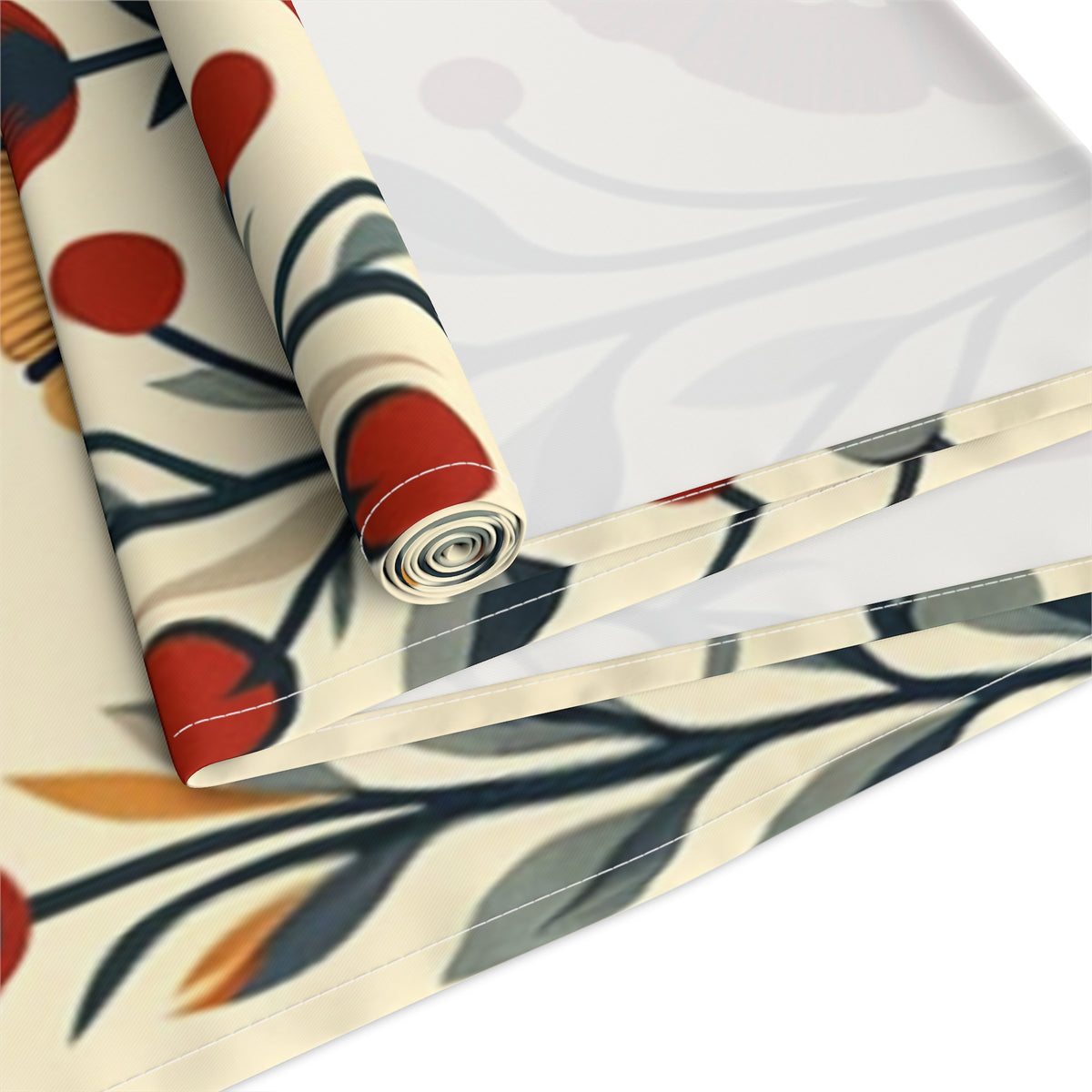 Scandinavian Modern Danish Design, Poppy, Marigold, Floral MCM Table Runner - Mid Century Modern Gal