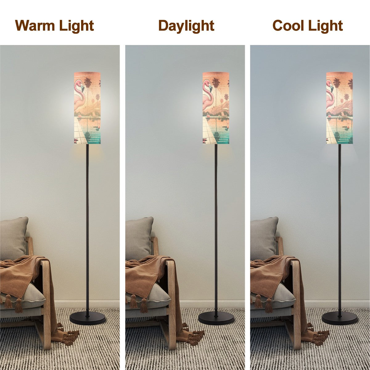 Palm Springs California Kitschy Mod Slim Remote Control Floor Lamp - Mid Century Modern Gal