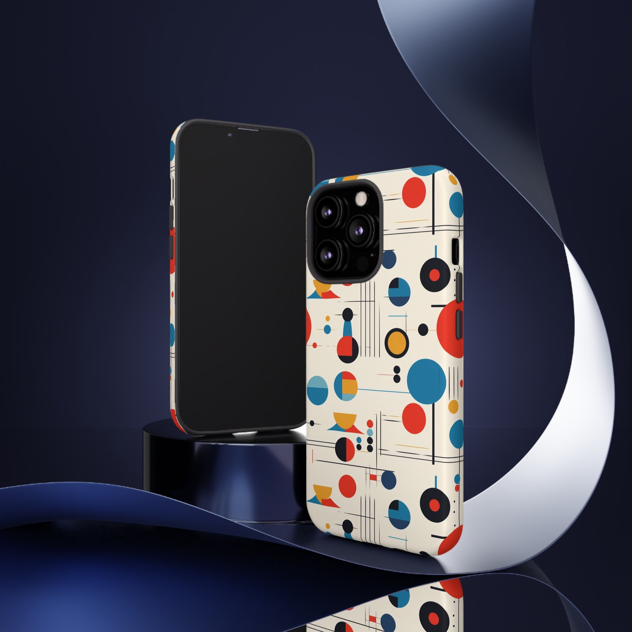 Mid Mod Bauhaus Designed iPhone, Samsung, Retro Phone Tough Cases - Mid Century Modern Gal
