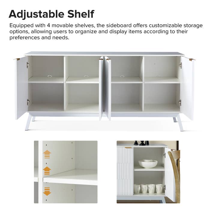 Wholesale Beat 63" Wide 4 door Sideboard