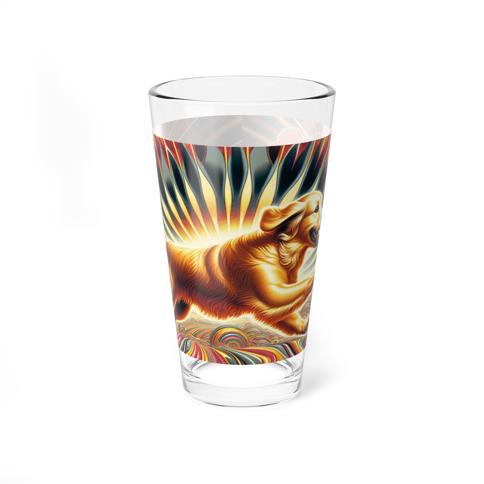 Golden Retriever Gifts, Cocktail, Mocktail Retro Drinking Glass For Retriever Mom, Dad, Bestie Retriever Gifts - Mid Century Modern Gal