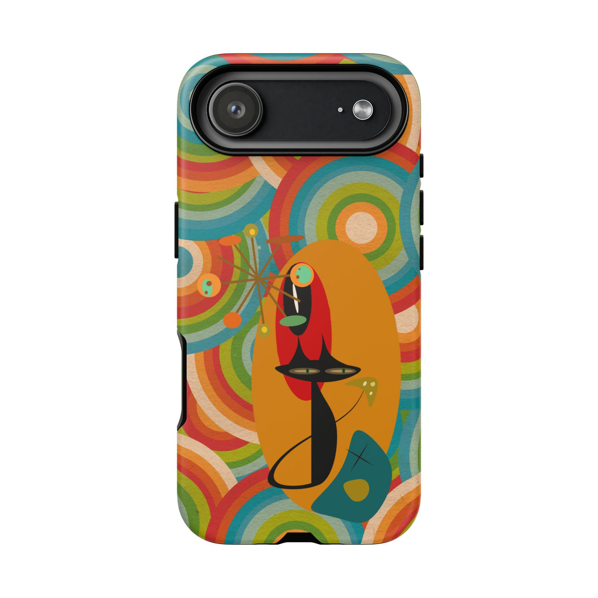 Atomic Cat, Retro 70's Pattern, MCM Smart Phone Tough Phone Case