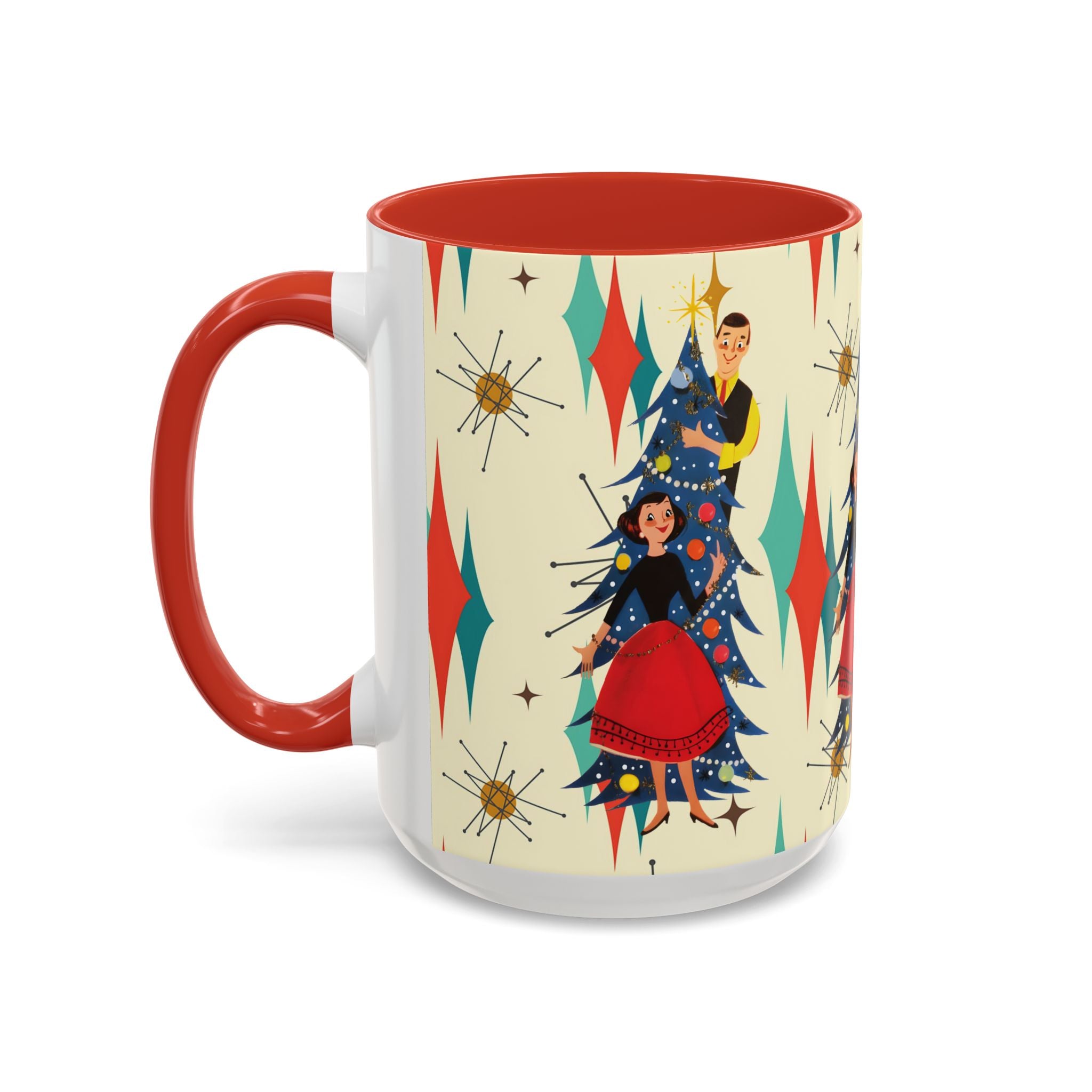 Mid Century Modern 50s Kitsch Christmas Starburst Coffee Mug - Mid Century Modern Gal