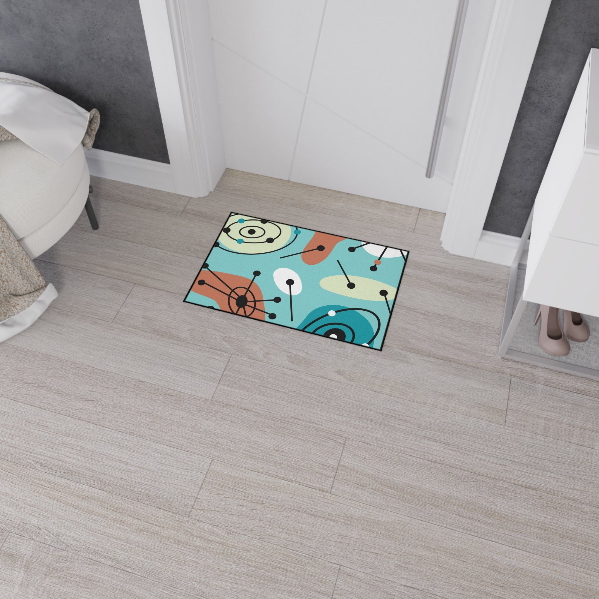 Geometric Art Heavy Duty Floor Mat - Modern Home Decor - Mid Century Modern Gal