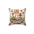 Mid Century Modern Coctail Kitschy 50d Pillow And Insert, With MCM Couple, Atomic Cat Pillow - Mid Century Modern Gal