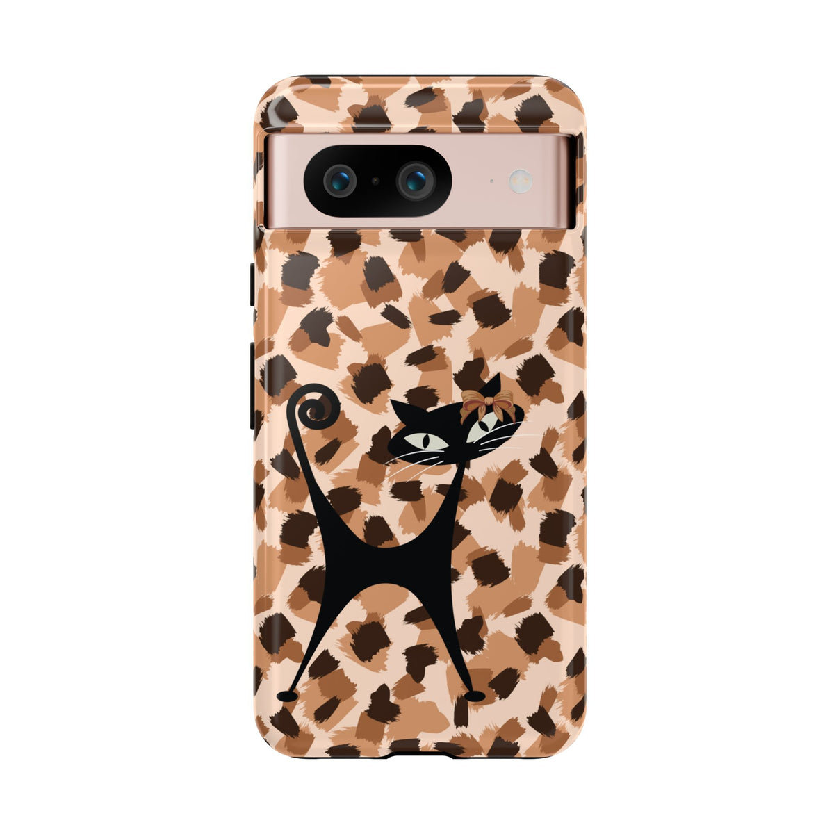 Mid Century Modern Atomic Cat, Animal Print Kitschy Trendy Smart Phone Tough Cases