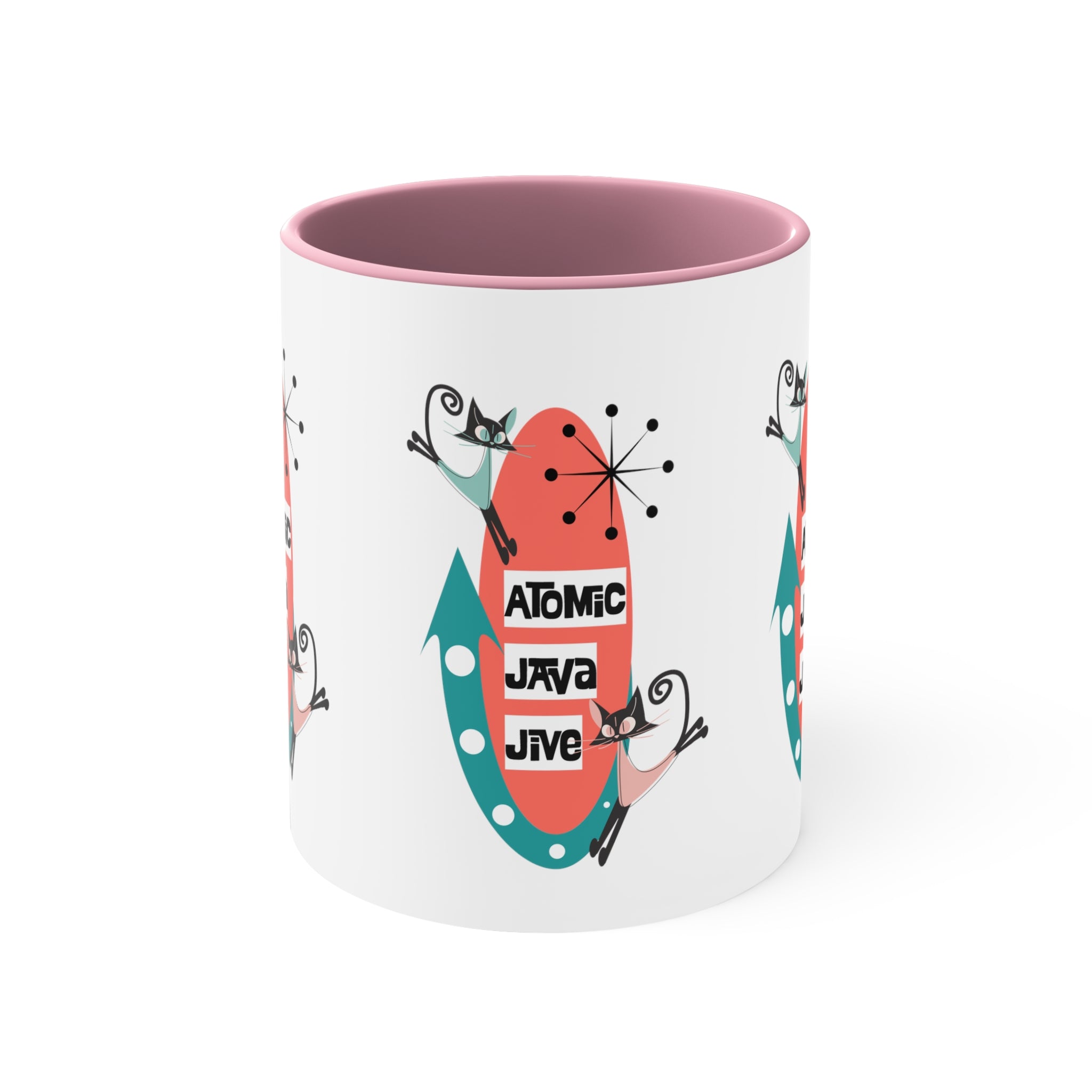 Atomic Cat, Mid Century Modern Coffee Mug For Coffee Lover, Atomic Java Jive, Kitschy Fun Gifts For Co-worker, Mom, Bestie - Mid Century Modern Gal