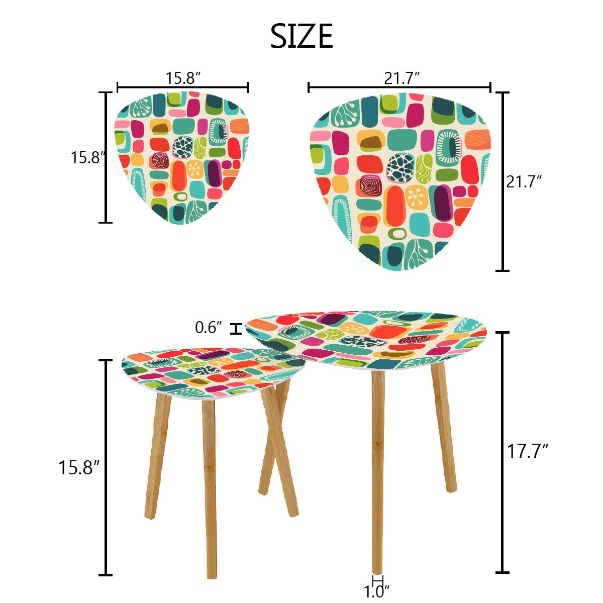 Mid Century Modern Amoeba Designed Mod Nest Tables With Bamboo Legs - Mid Century Modern Gal