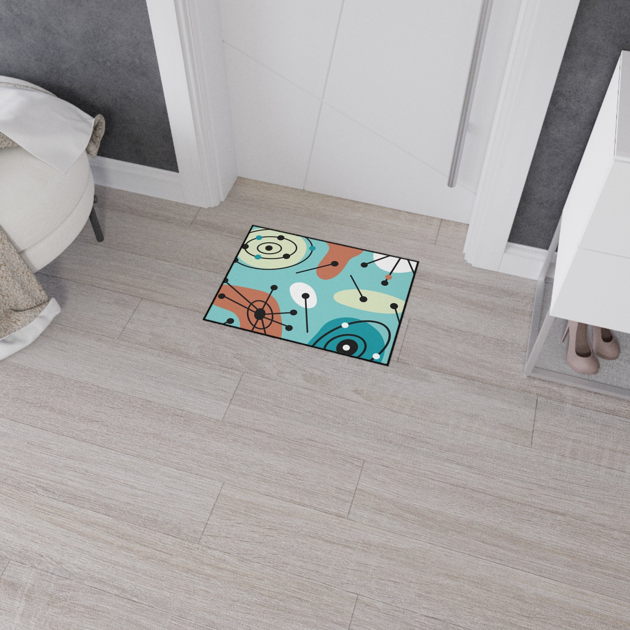 Geometric Art Heavy Duty Floor Mat - Modern Home Decor - Mid Century Modern Gal
