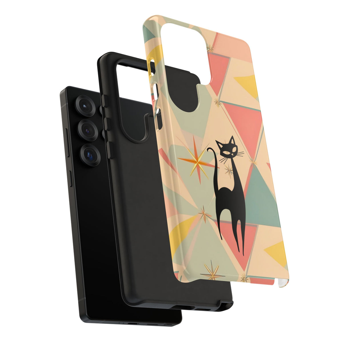 Atomic Cat Mid Mod Retro Cat Phone Case | Tough Cases with Vintage Vibe | Ideal for Cat Lovers