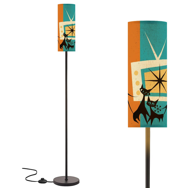 Atomic Cat Space Age, Quirky Fun Mid Century Modern Floor Lamp