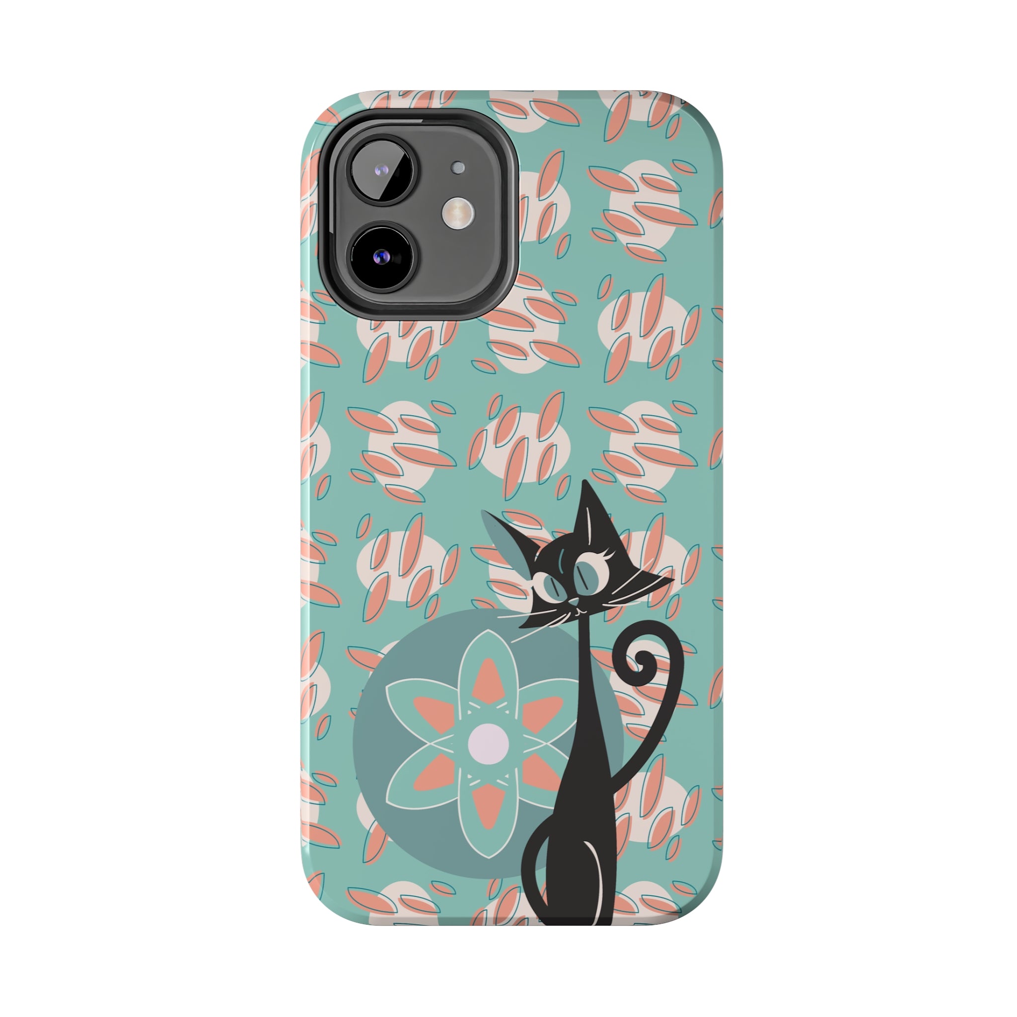 Atomic Cat, Mid Century Modern Funky Fun Smart Phone Tough Phone Cases - Mid Century Modern Gal