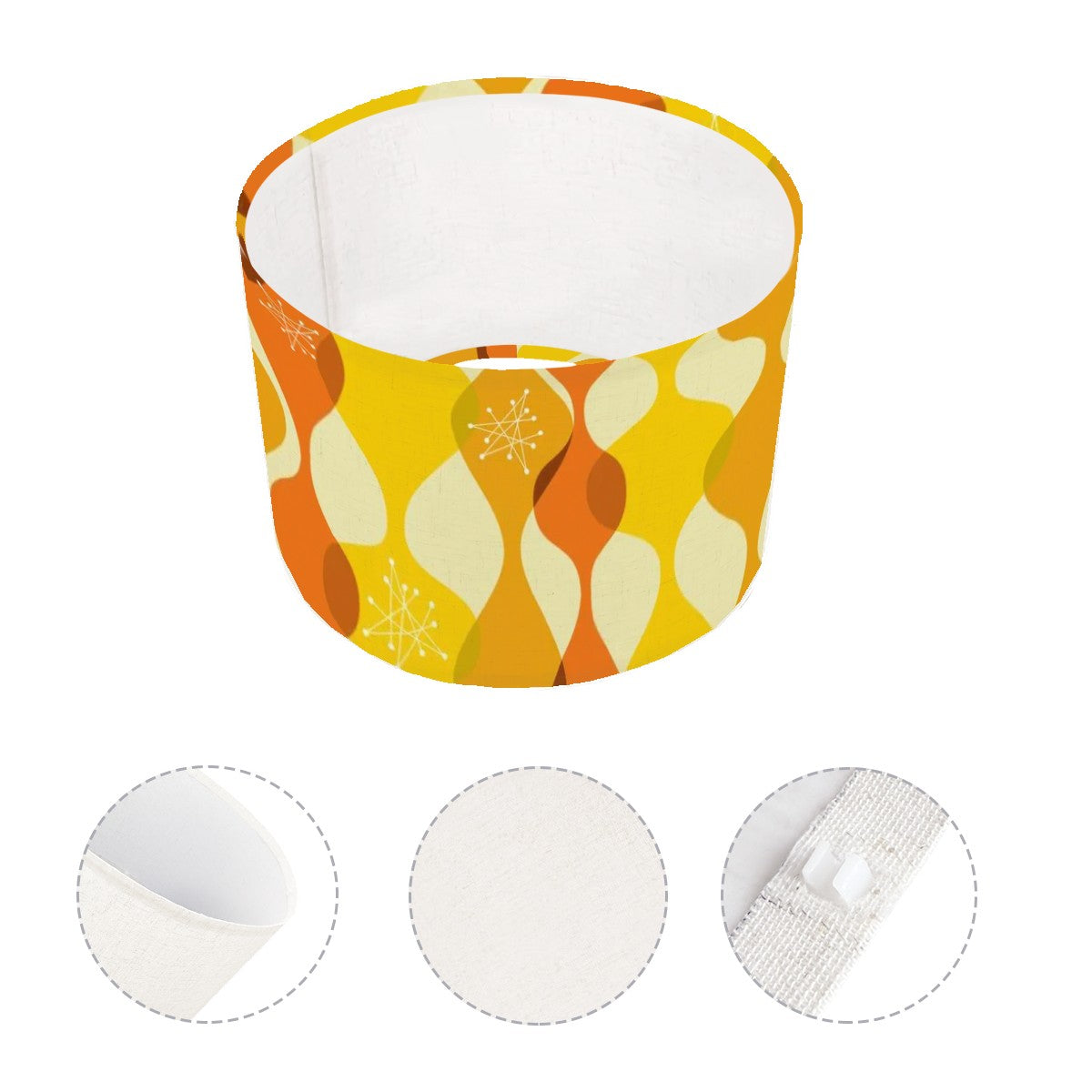 Mid Century Modern Mod Groovy Yellow Orange Lamp Shade ONLY - Mid Century Modern Gal