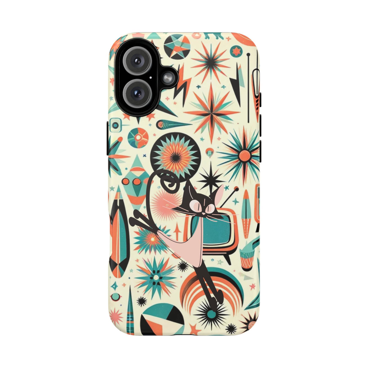 Atomic Kitty Boomerang Space Kitty Mid Century Modern Samsung, Smart Phone, Tough Cases
