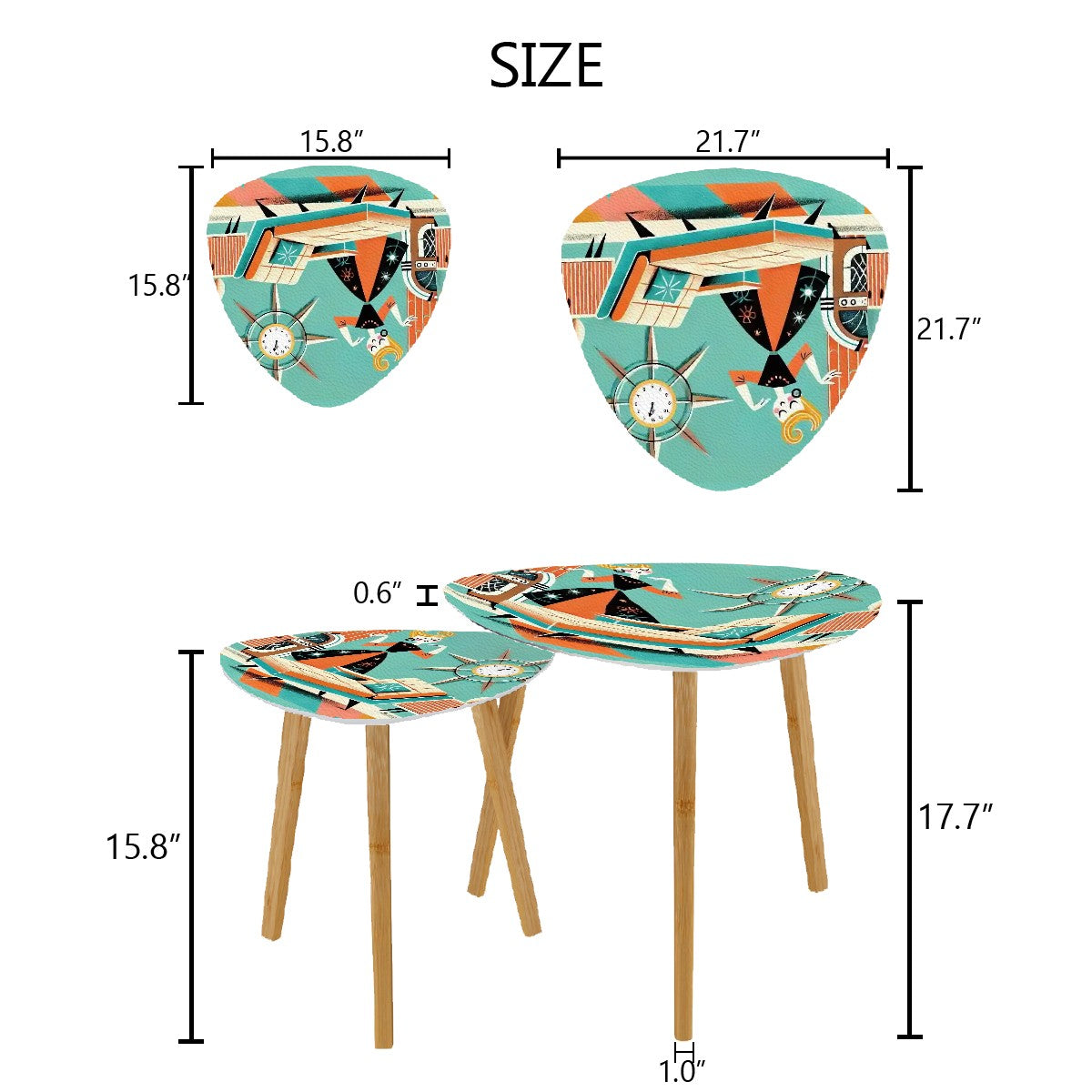 Mid Century Modern Gal, Kitschy Mod Quirky Fun Nesting Tables - Mid Century Modern Gal
