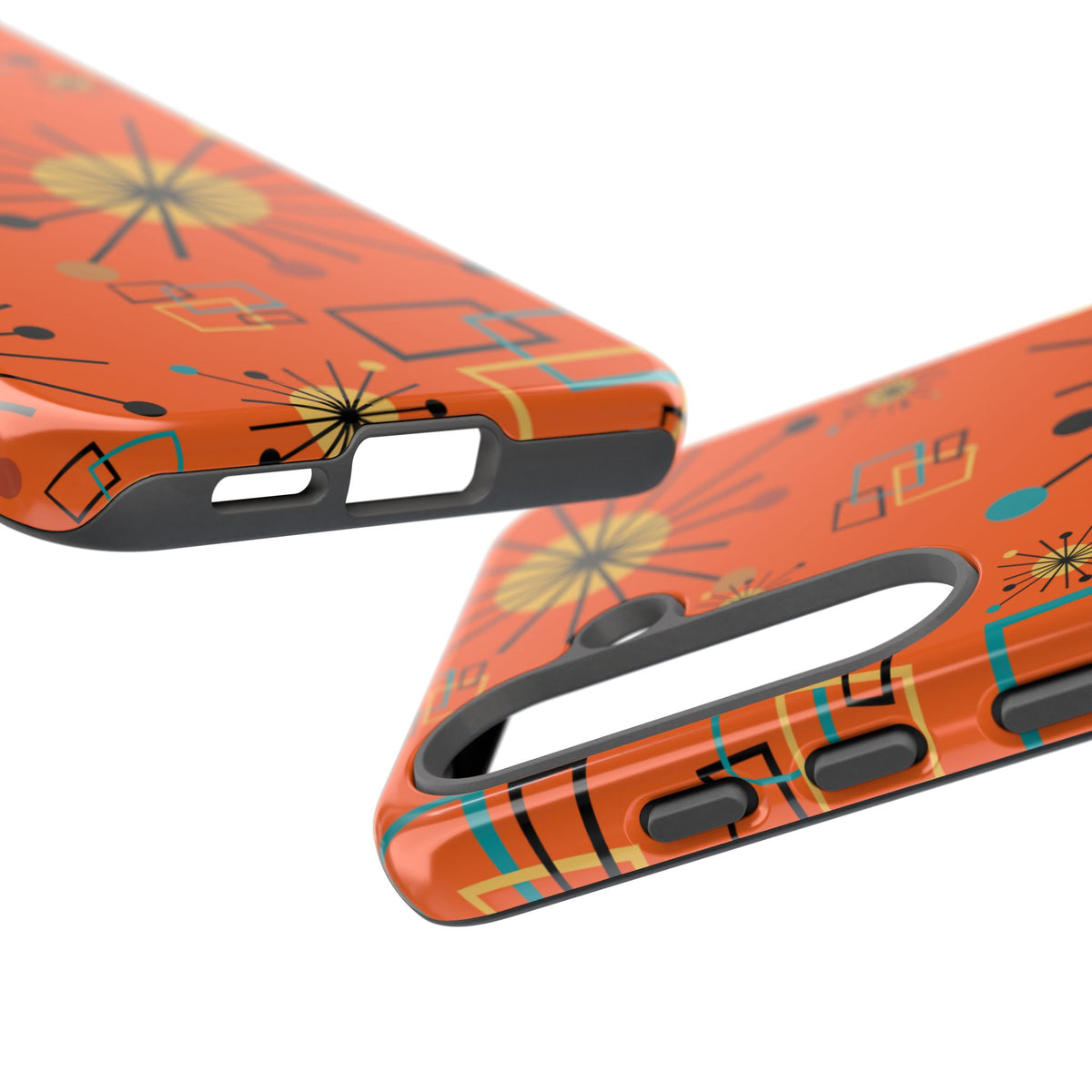 Mid Century Modern Sinatra Orange, Starburst, Geometric Funky Fun Tough Phone Case