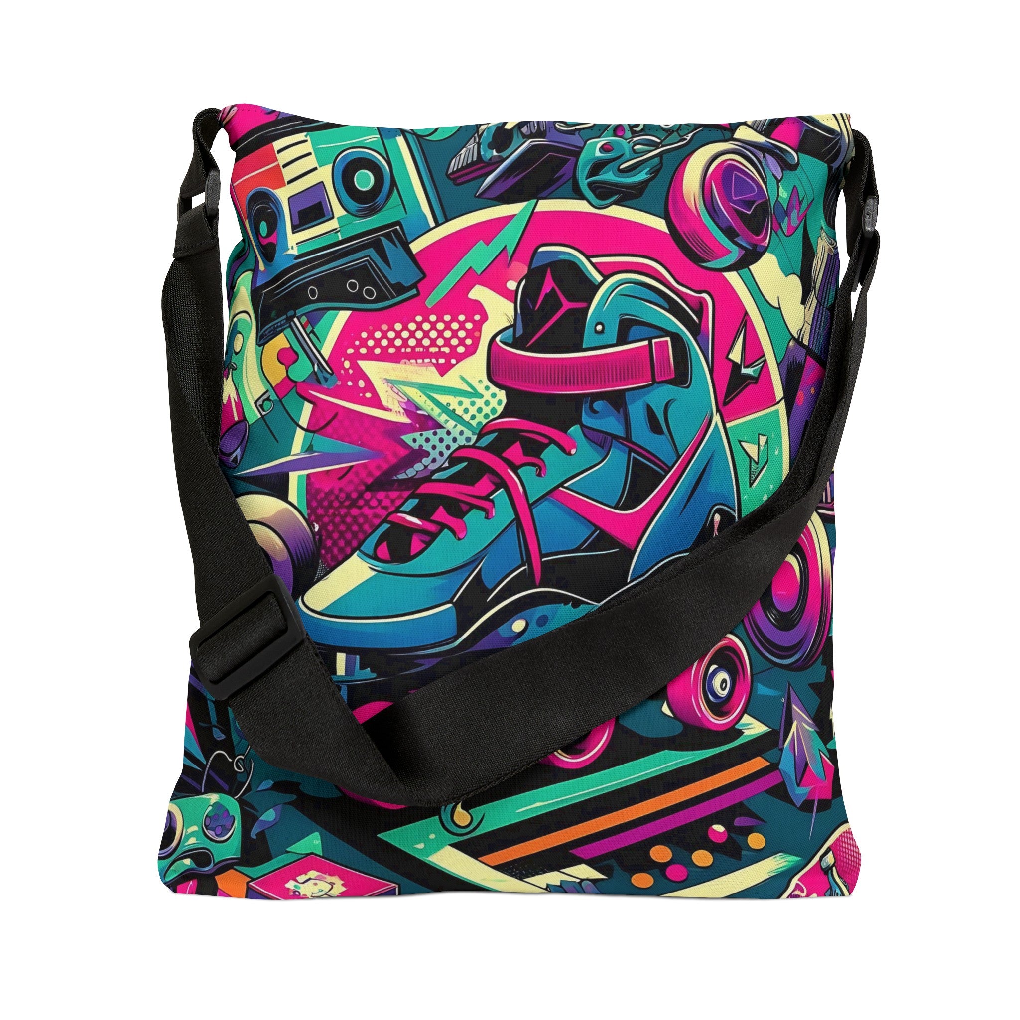 80s Retro Rollerskate Funky Tote Bag Gift For 80s Lover - Mid Century Modern Gal