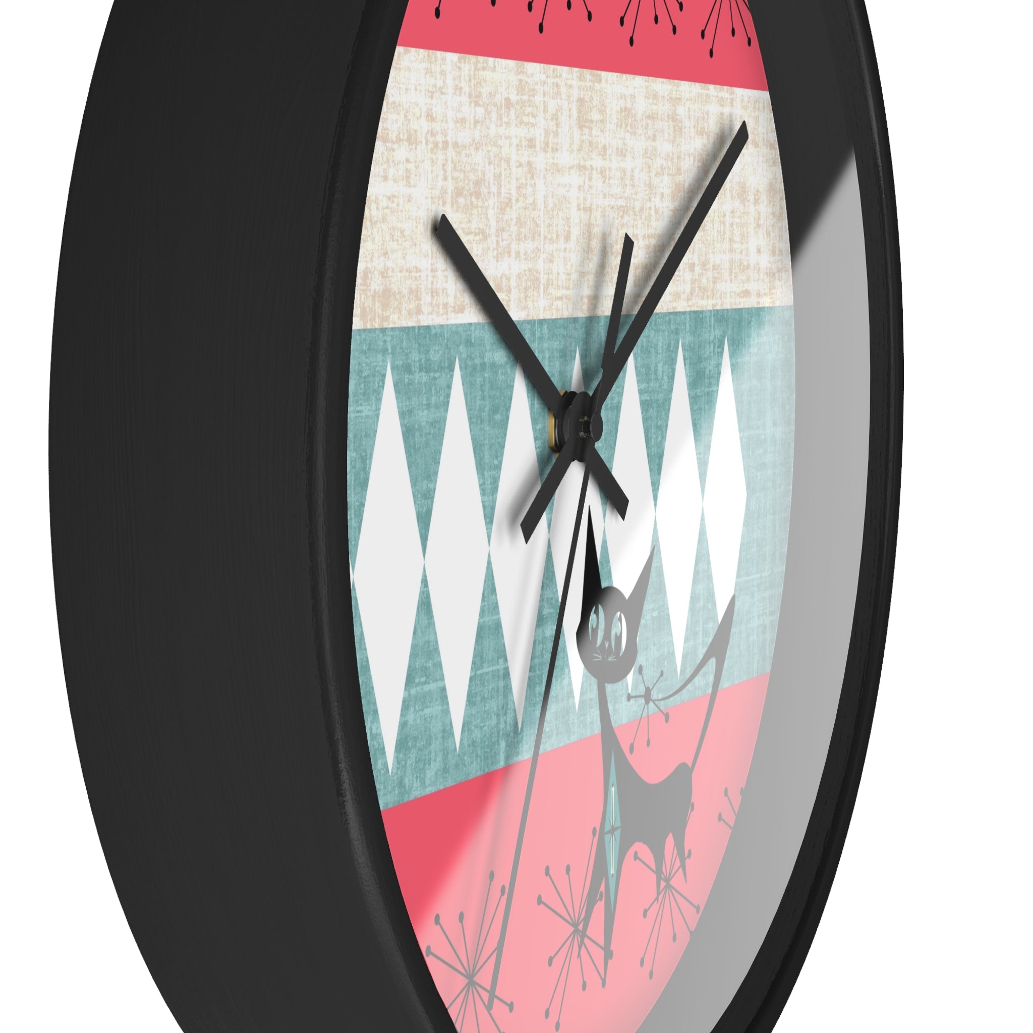 Atomic Cat, Mid Century Modern Retro Cat Wall Clock - Mid-Century Modern Timepiece - Mid Century Modern Gal