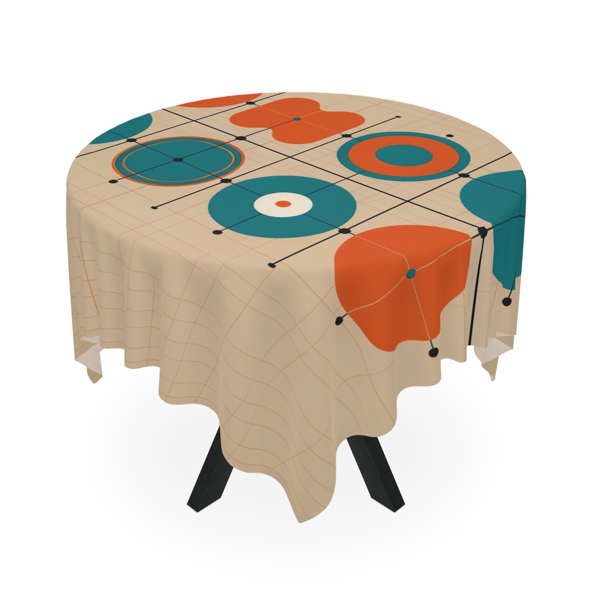 Mid Century Modern Minimalist Geometric Retro Tablecloth - Mid Century Modern Gal