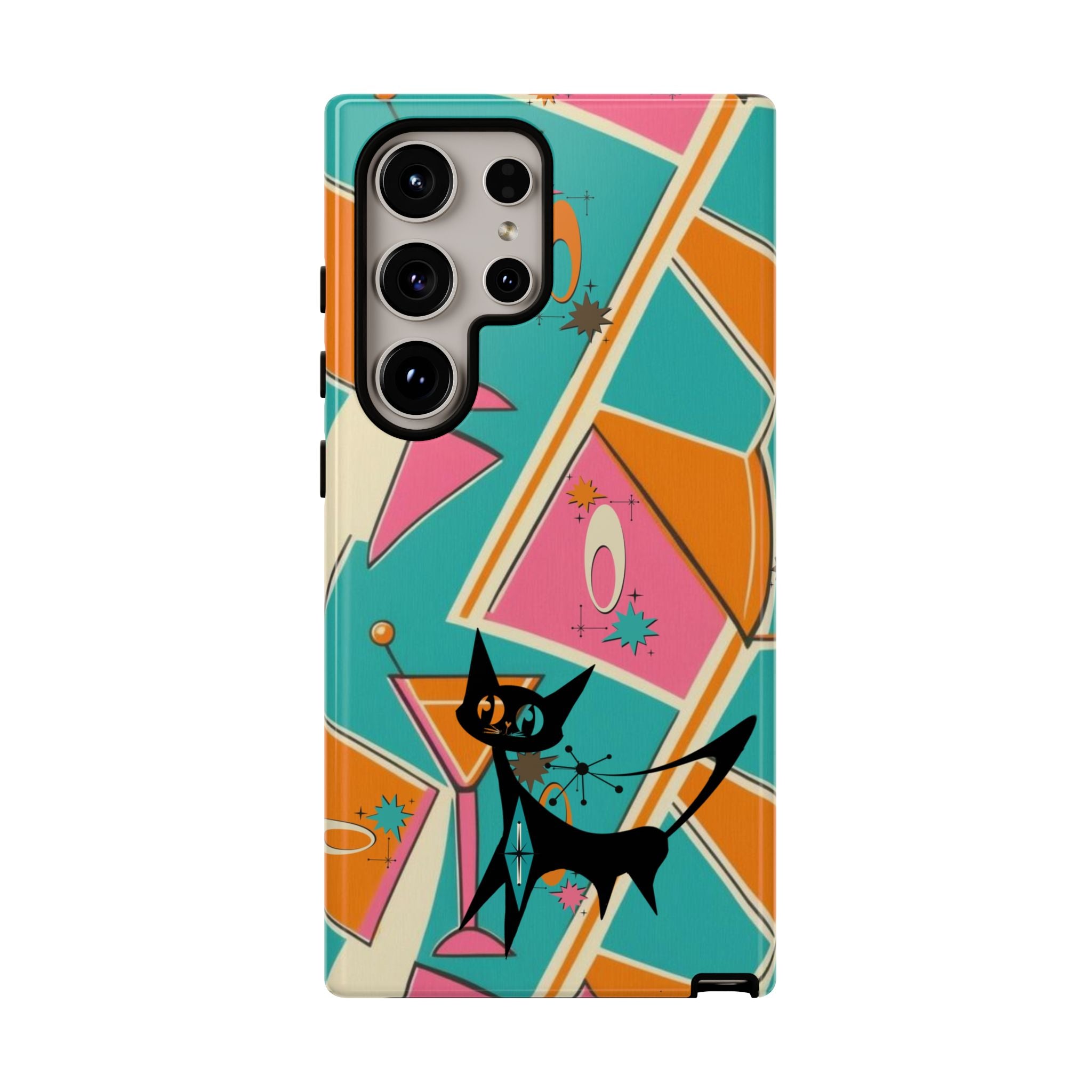 Atomic Cat Mid Mod Retro Cat Phone Case - Tough Cases for Stylish Cat Lovers - Mid Century Modern Gal