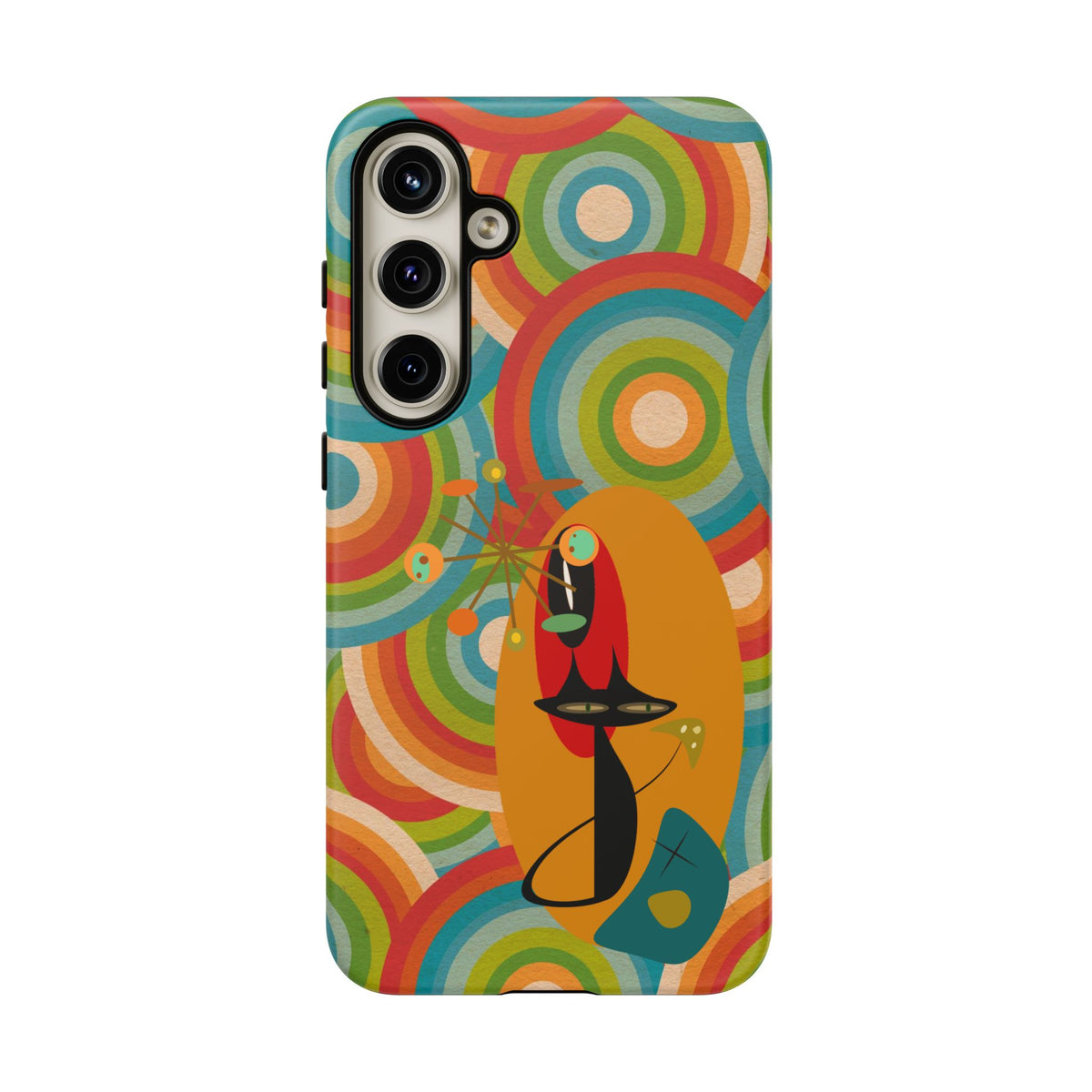 Atomic Cat, Retro 70's Pattern, MCM Smart Phone Tough Phone Case