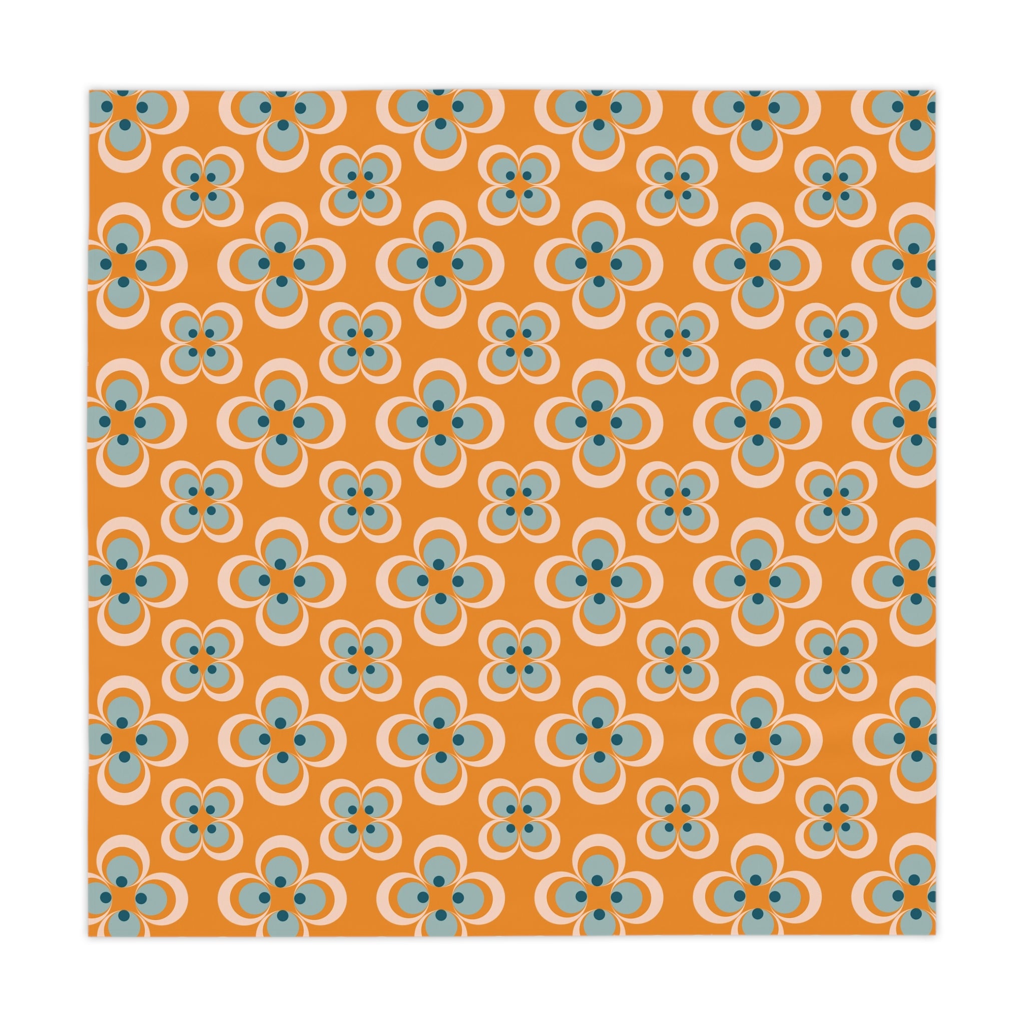 Mid Century Modern Scandinavian Designed Orange, Blue Mod Retro Tablecloth - Mid Century Modern Gal