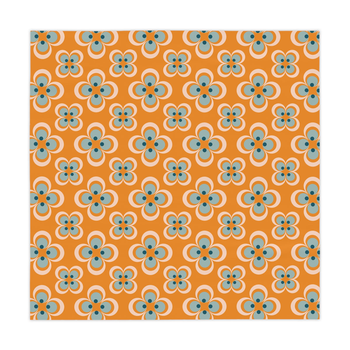 Mid Century Modern Scandinavian Designed Orange, Blue Mod Retro Tablecloth - Mid Century Modern Gal
