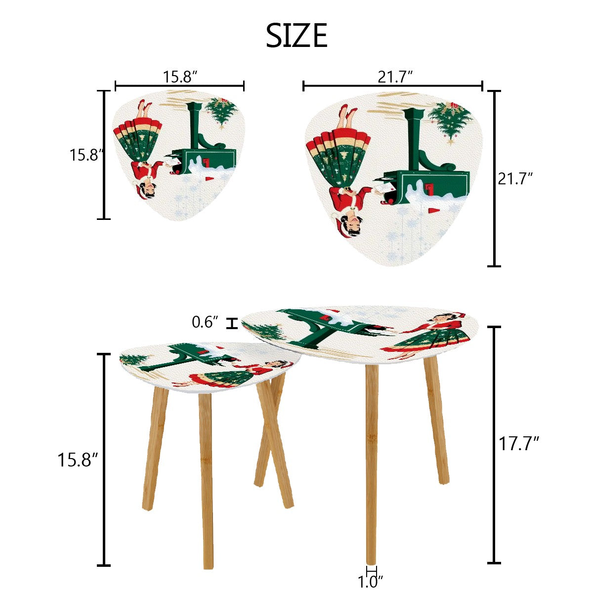 Mid Century Modern Christmas Decor Nesting Tables, Kitschy 50s Design - Mid Century Modern Gal