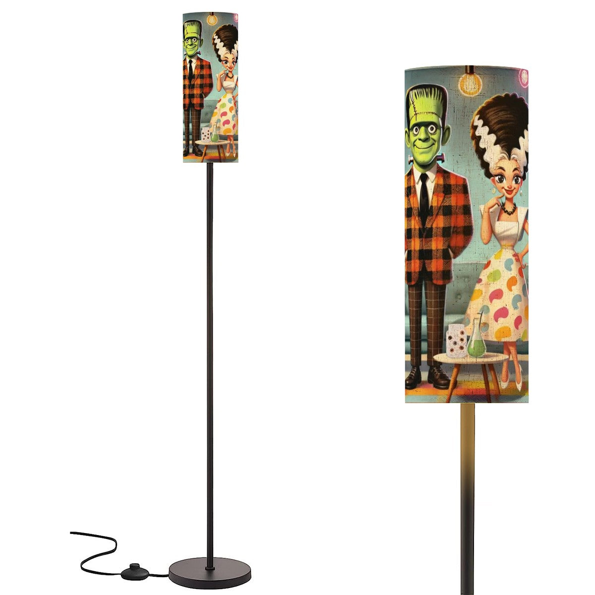 Frankenstein And Bride, Mid Century Modern Kitschy Mod Quirky Fun MCM Floor Lamp - Mid Century Modern Gal
