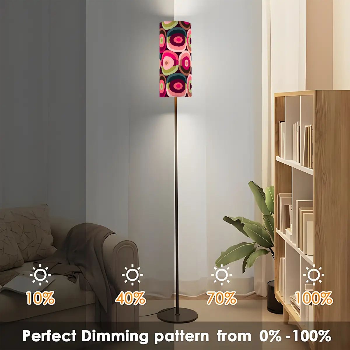 Mid Mod Groovy Orbs, Pink Green Retro MCM Slim Floor Lamp - Mid Century Modern Gal