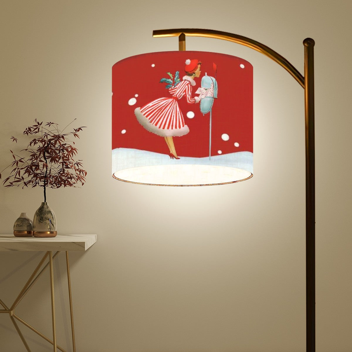 Arc Floor Lamp Shade with Ring (Made in USA) - Mid Century Modern Gal