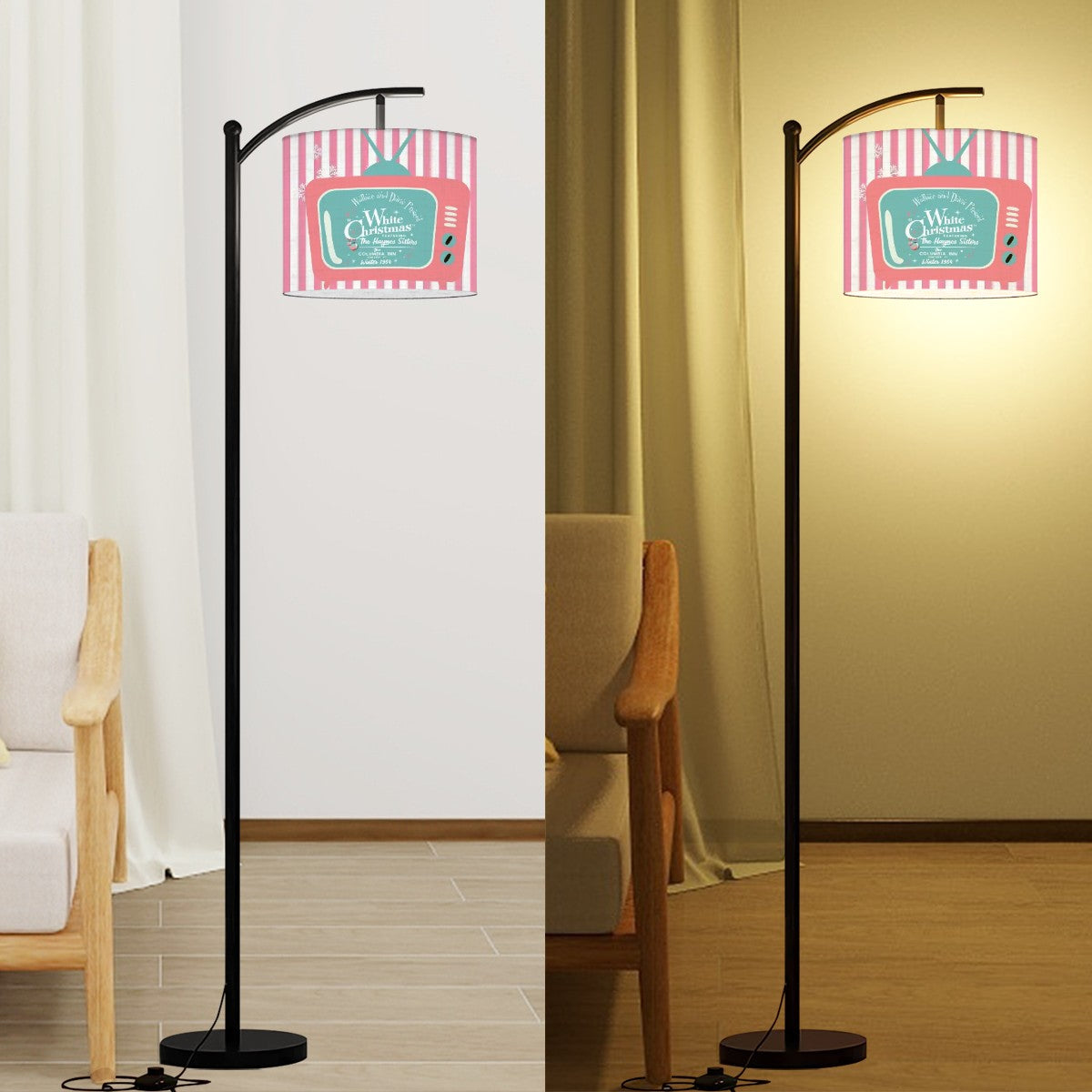 Arc Floor Lamp Shade with Ring (Made in USA) - Mid Century Modern Gal