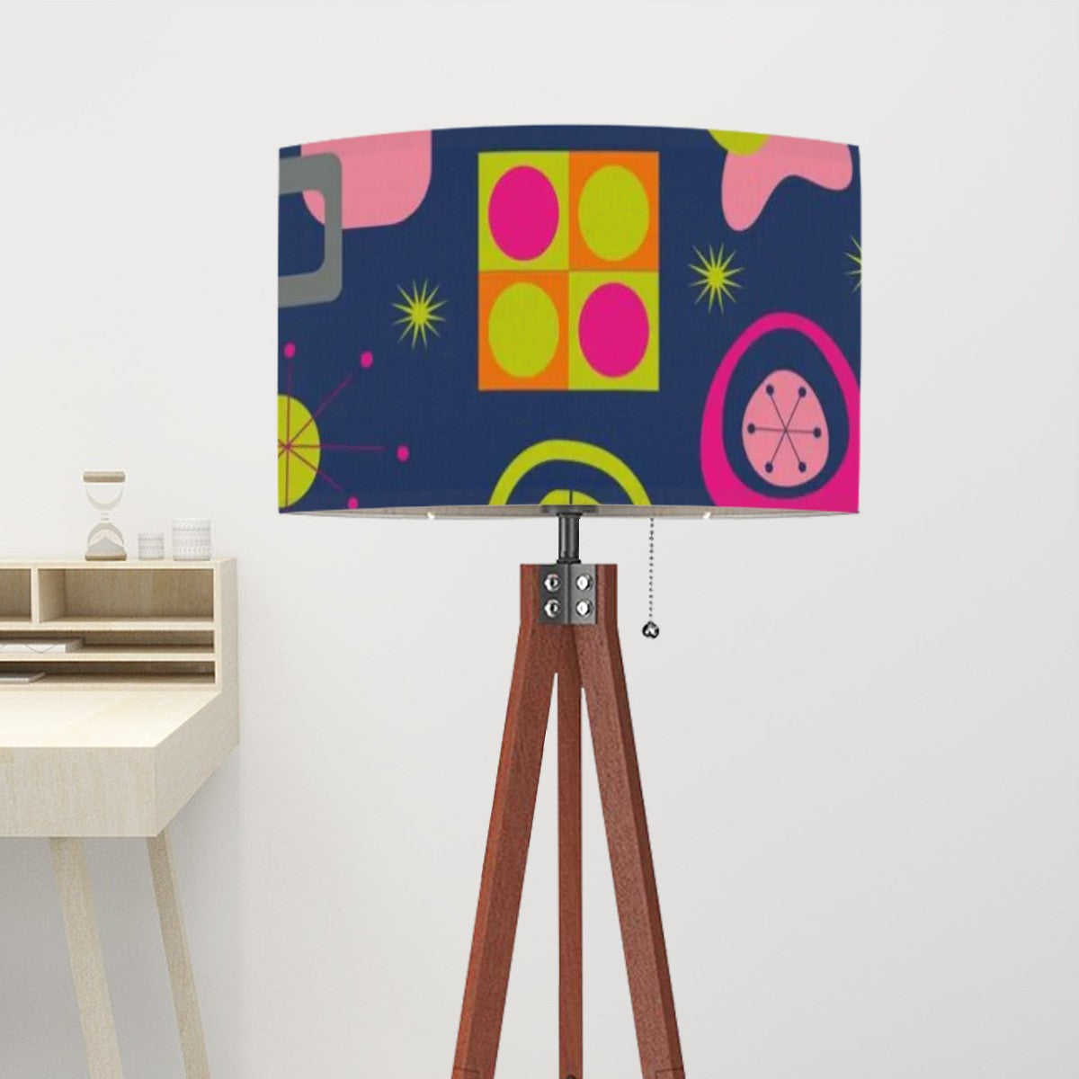Touch Of Boho Retro Mod Blue, Green , Pink Funky Fun Tripod Floor Lamp - Mid Century Modern Gal