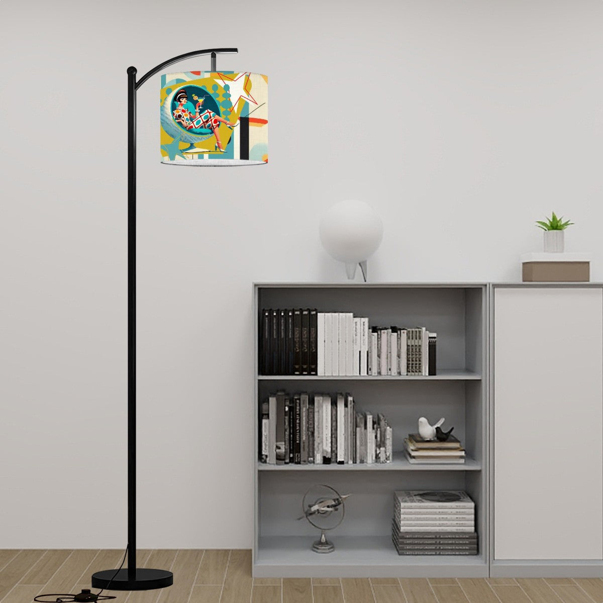 Bauhaus Designed Floor Lamp, Mid Mod 60s Gal, Kitschy MCM Lighting - Mid Century Modern Gal