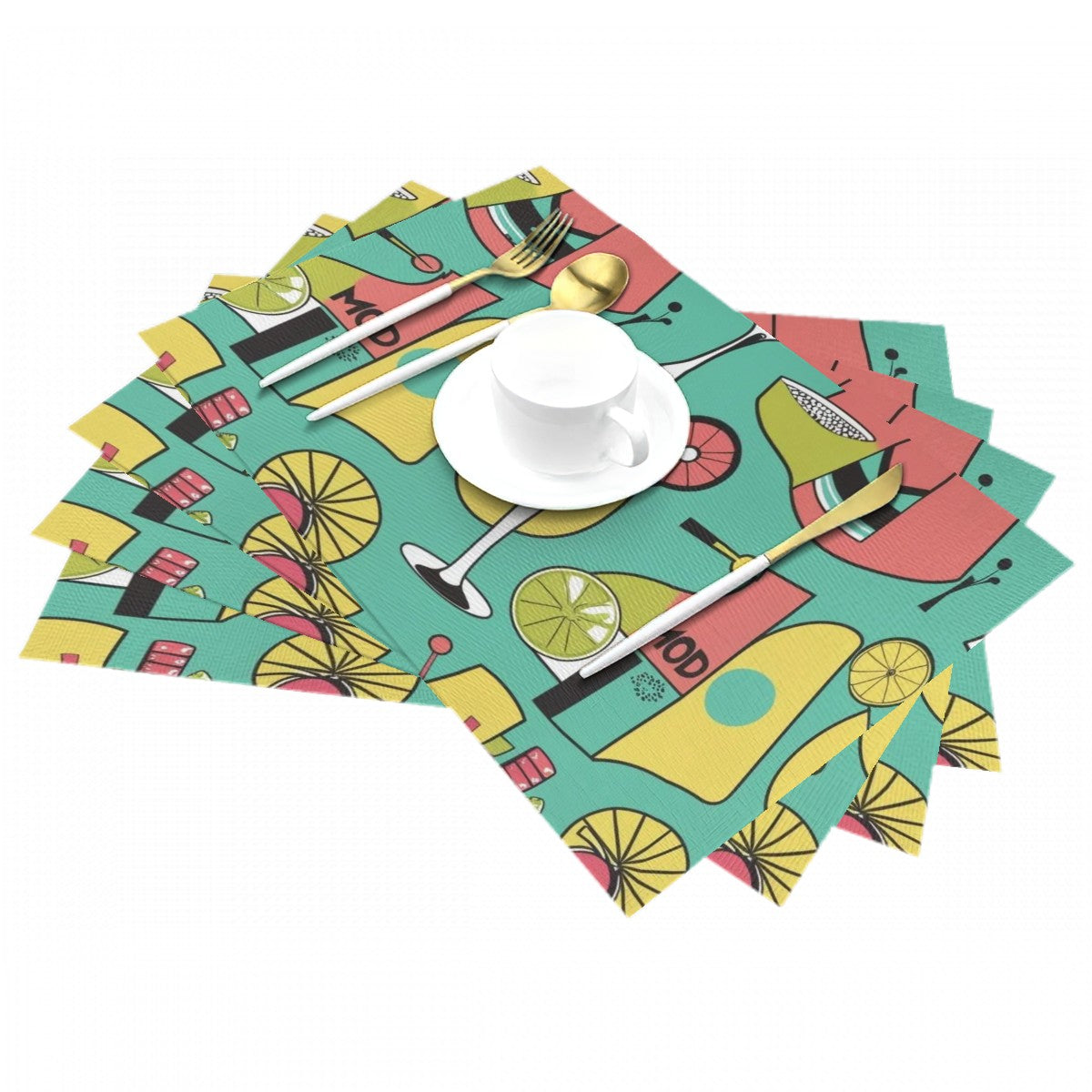 Mid Century Mod Barware Tabletop Kitschy Fun Placemat - Mid Century Modern Gal