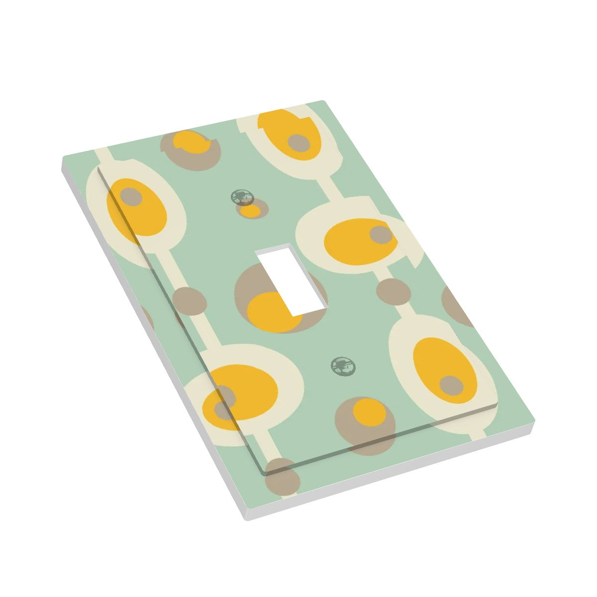 Retro Mid Mod Mint Green Yellow Orbs Geometric Designed Modern Switch Cover - Mid Century Modern Gal