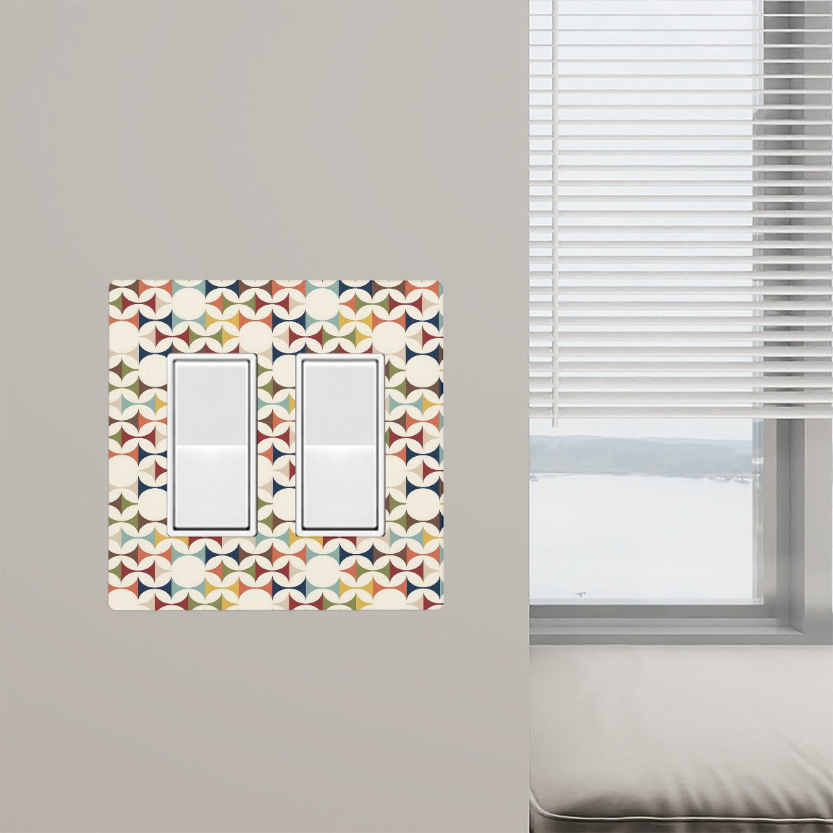 Mid Century Modern Scandinavian Designed Switch Cover 2-Gang 2 Decorator Screwless - Mid Century Modern Gal
